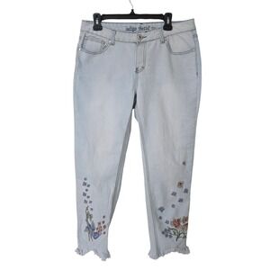 Indigo Thread Co Womens Ankle Jeans 10 Embroidered‎ Mid Rise